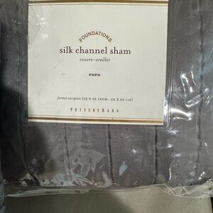 Pottery Barn Gray Channel Pillow Sham Set